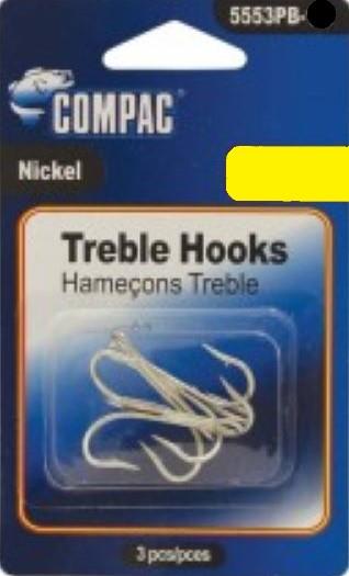 Compac Nickel Treble Hook/ – Pete's Pro Tackle
