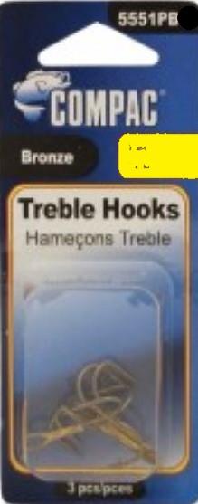 Compac Bronze Treble Hook/ – Pete's Pro Tackle